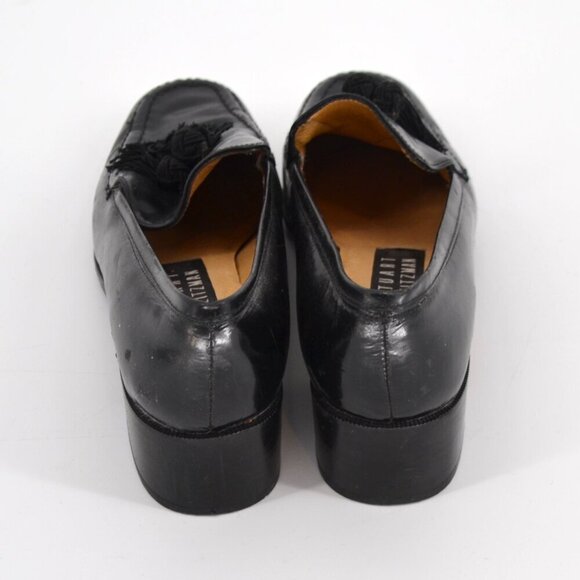 Stuart Weitzman Patent Leather Tassel Loafers Low Heel Slip On Black Women's 7.5 - Picture 5 of 8